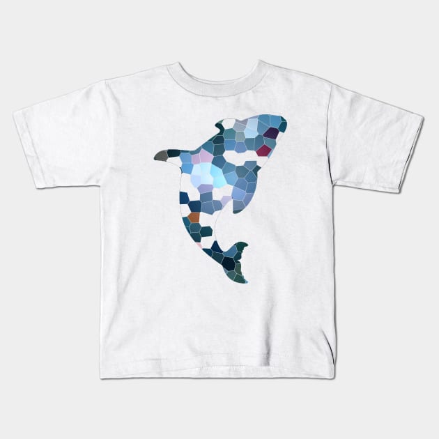 Blue Dolphin Kids T-Shirt by brushnpaper